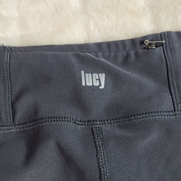 Lucy Tech Running Capri Crop Yoga Pants Gray Legging SM - Picture 7 of 7